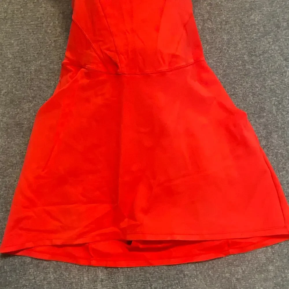 TA3 Women’s Red Square-Neck Swim Dress With Pockets 2X - Picture 3 of 10